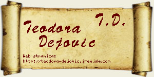 Teodora Dejović vizit kartica